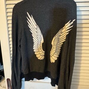 Wildfox Charcoal Winged Sweatshirt